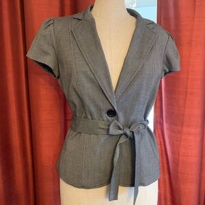Gray Women's Blazer with Belt